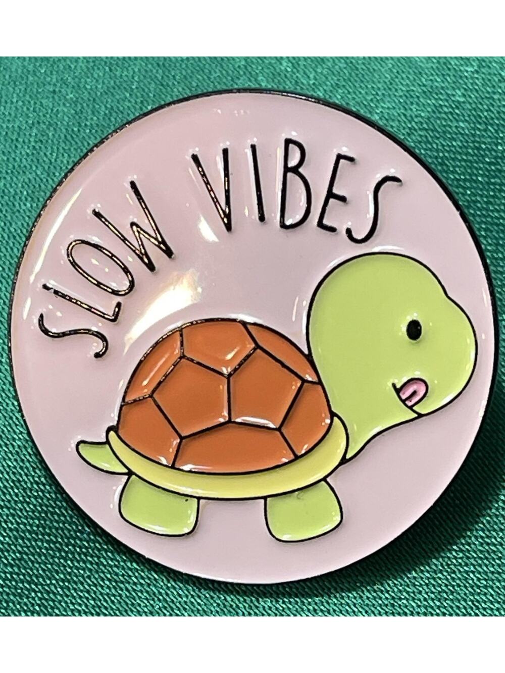 NWOT Pink Turtle Brooch Lapel Pin Enamel Slow Vibes Cute Animals Reptile